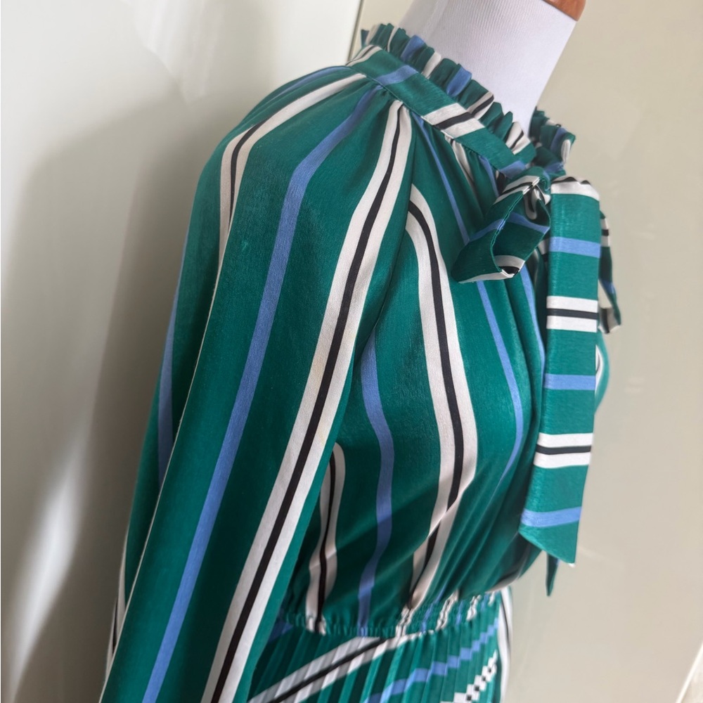 SFIZIO Studio Vintage Inspired Bow Tie Pleated Maxi Dress sz 2 - Picture 7 of 14